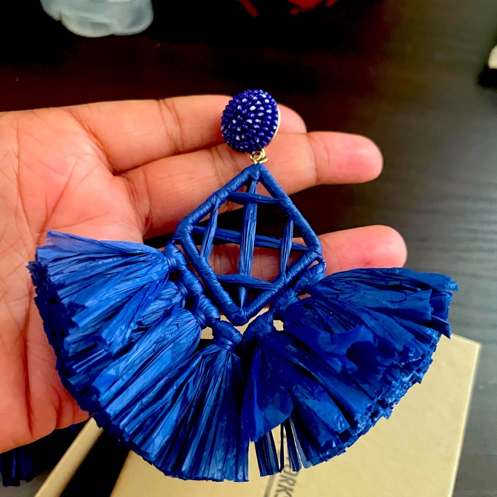 Baublebar raffia navy blue earrings